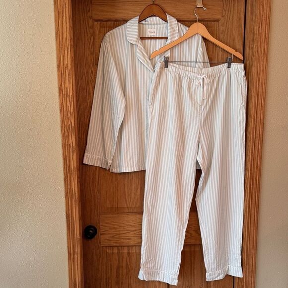 BEDHEAD Mint 3D Stripe Woven Cotton Sateen Pajama Set - Picture 3 of 16